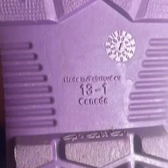 Girls Pink & Purple Rain Boots Rubber -Size 13-1 - Picture 8 of 8